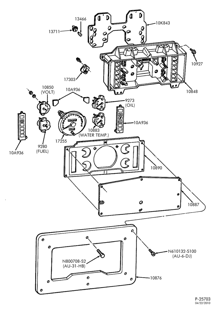 STARTER, IGNITION AND HEADLAMP SWITCHES-Instrument cluster - F53/59