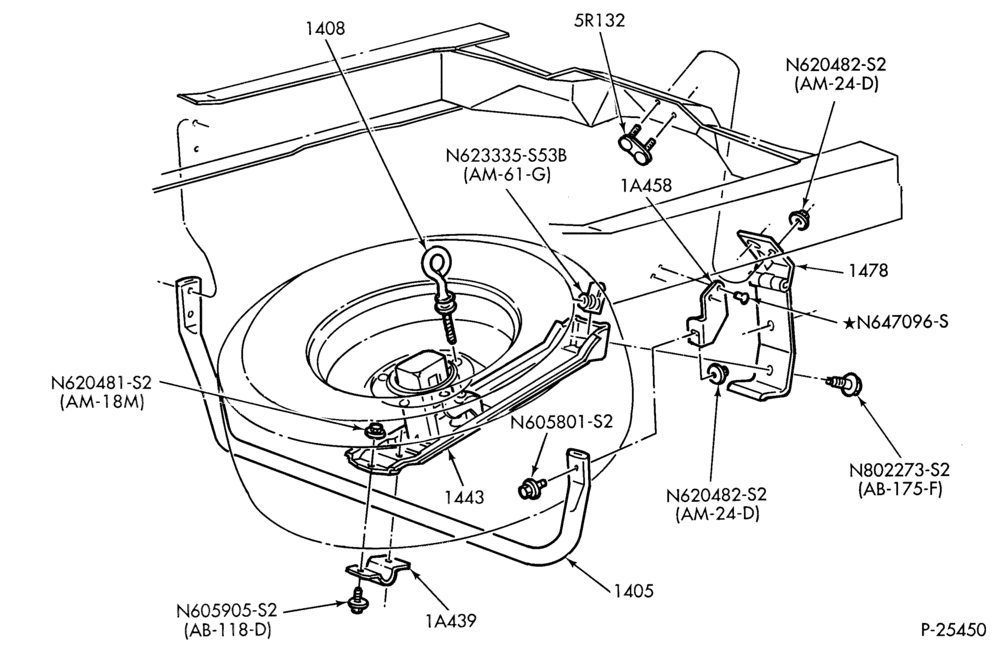 10.1 - SPARE WHEEL CARRIER-Spare wheel carrier - without aft axle tank-R