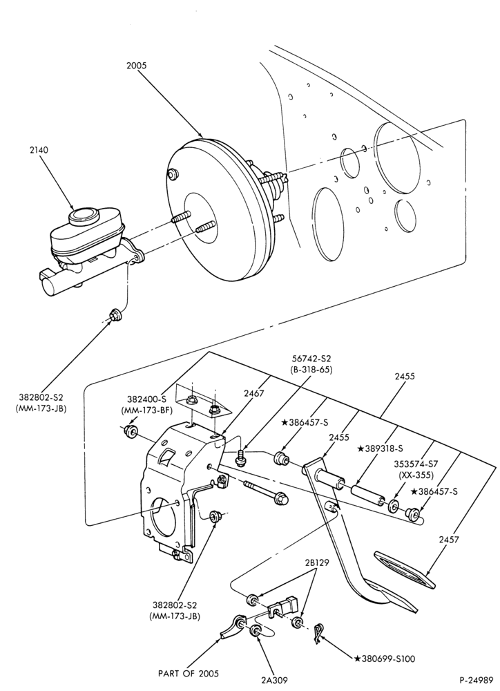 BRAKES-Brake pedal & booster installation-E150/350