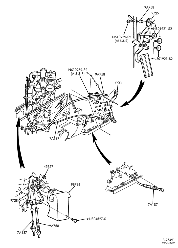 97 - 6 CYL. 4.9L - GAS-Accelerator & transmission linkage