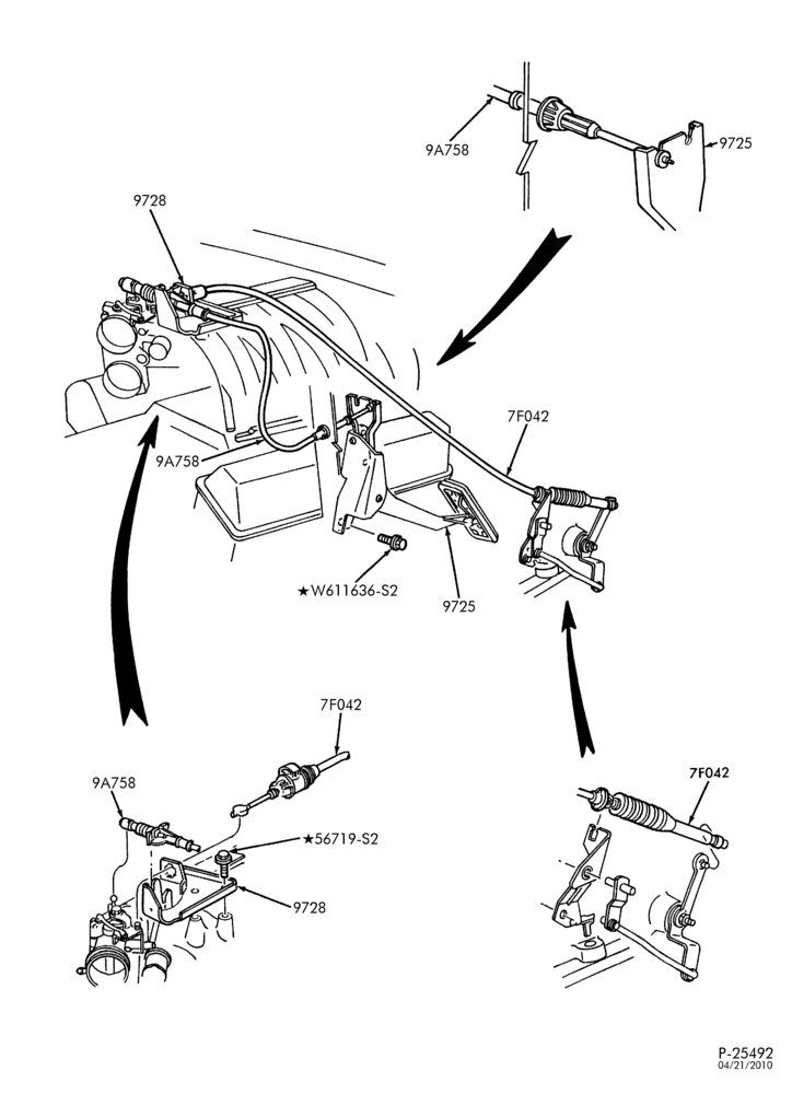 97 - 8 CYL. 5.0L - GAS-Accelerator & transmission linkage
