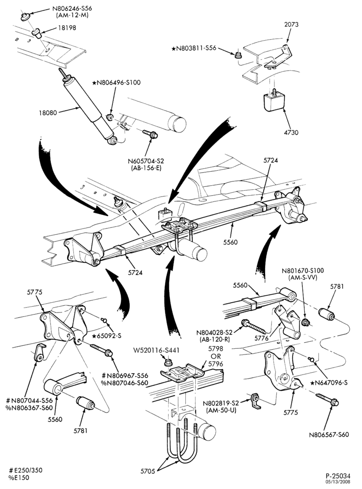 EXHAUST-Rear suspension-E150/350,E(Super Duty)