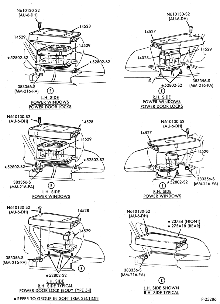 140.2 - ELECTRICAL SYSTEMS-Power windows, door locks & controls - B/T 54 - Page C