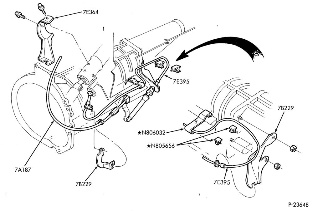 AUTOMATIC TRANSMISSION-EXTERNAL PARTS - Gearshift controls - 6 cyl. 4.0L-B