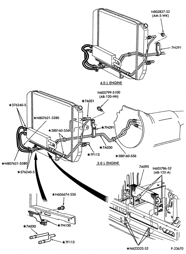 AUTOMATIC TRANSMISSION-EXTERNAL PARTS - Oil cooling system - 6 cyl. 3.0L & 4.0L-A