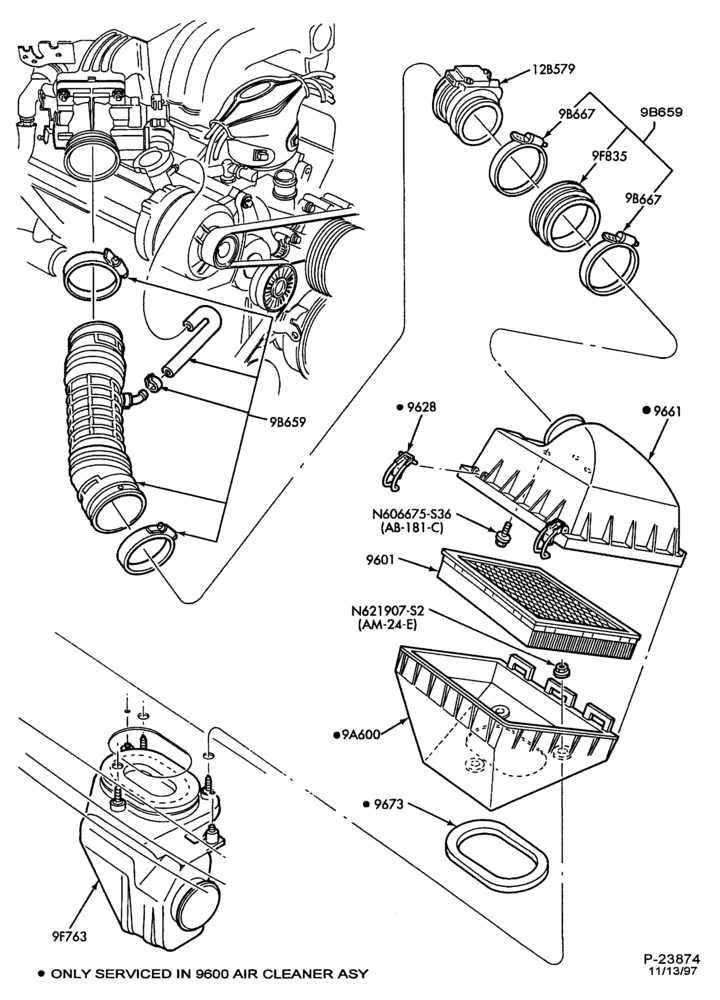 96 - 8 CYL. 5.0L-Air cleaner