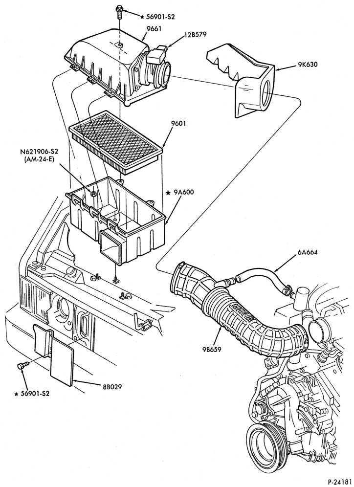 96 - 6 CYL. 4.0L - OHV-Air cleaner
