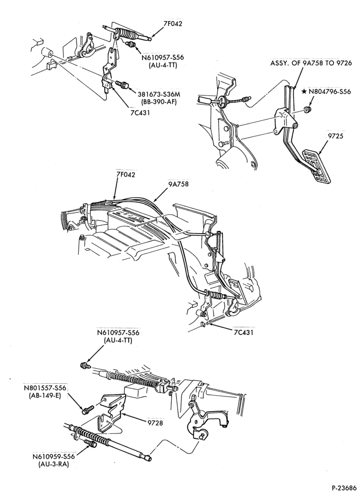 97 - 8 CYL. 5.0L-Accelerator linkage - AOT