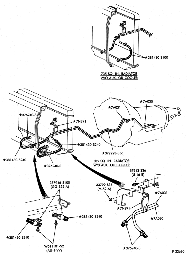 A70.3 - C6 TYPE-EXTERNAL PARTS - Oil cooling system - 8 cyl. 7.3L diesel - w/o aux. oil cooler-F250/350,F(Super Duty), F53(S