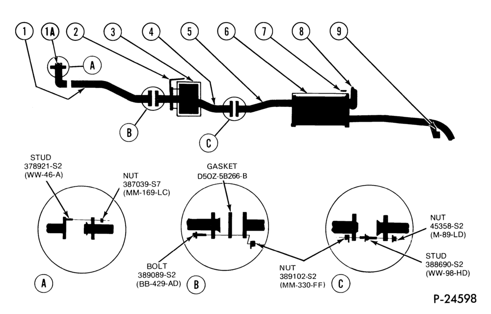 Схема установки E1BZ-5E212-C