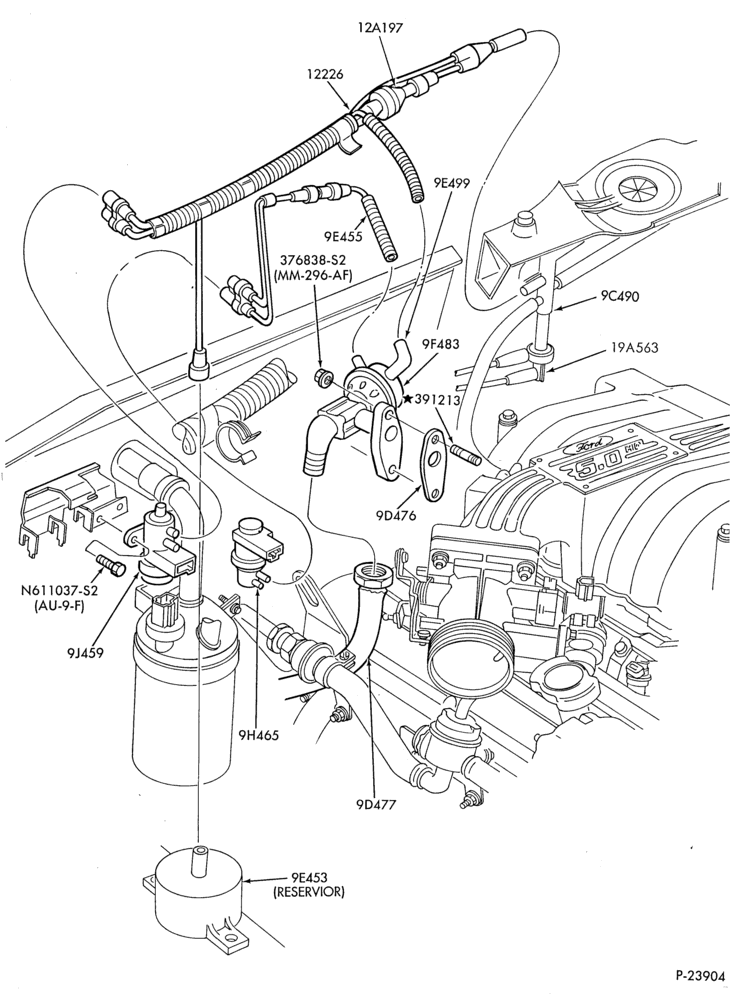 94.6 - 8 CYL. 5.0L-Emission system - exhaust gas recirculation (E.G.R.)