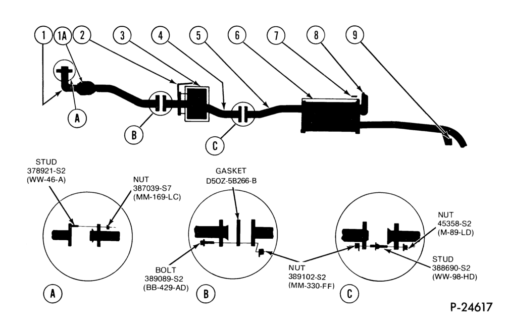 Схема установки E1BZ-5E212-C