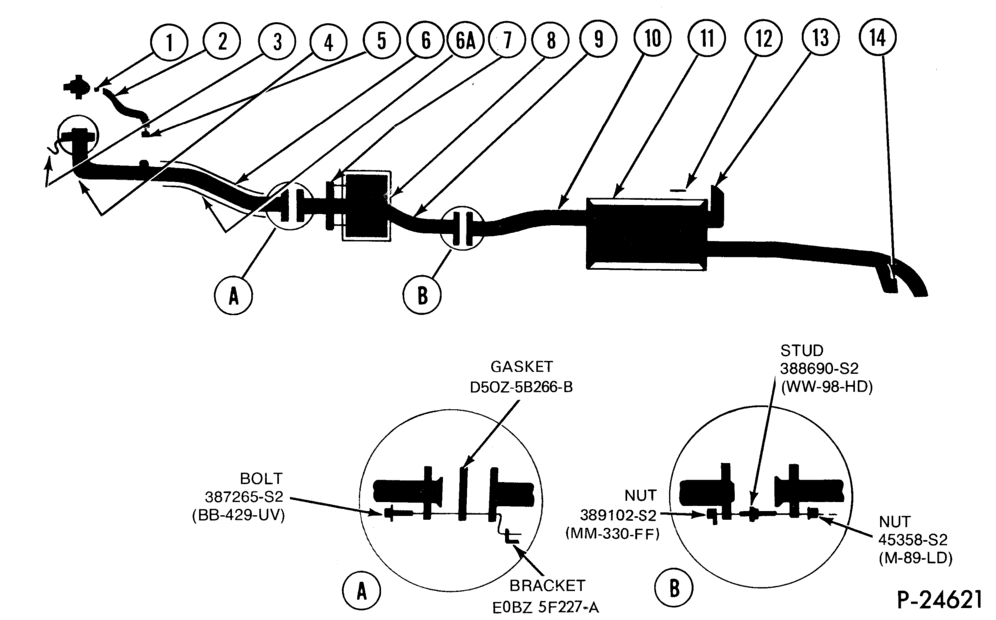Схема установки E0BZ-5F227-A