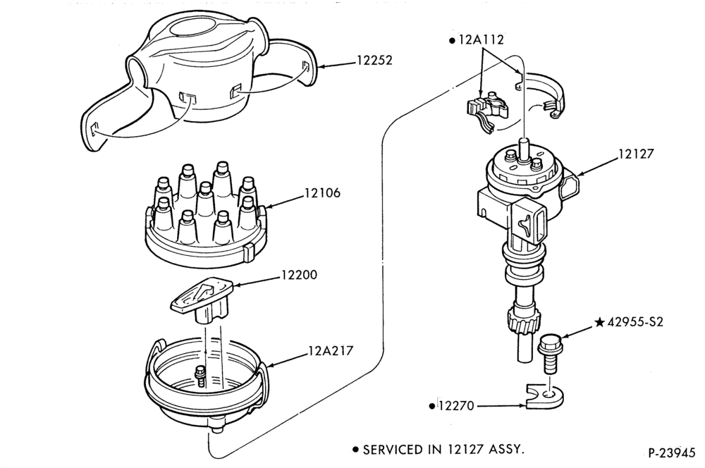 STARTER, IGNITION AND HEADLAMP SWITCHES-Distributor - 8 cyl. 5.0L