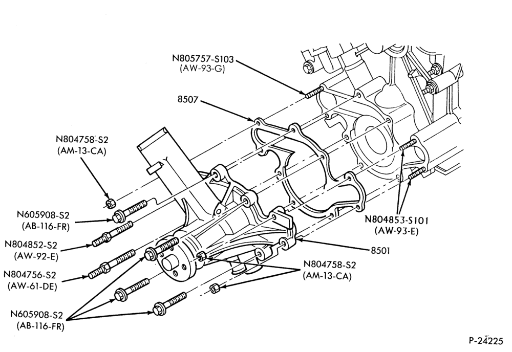 80 - RADIATOR, GRILL AND COOLING-WATER PUMP - 6 cyl. 3.8L - S/C