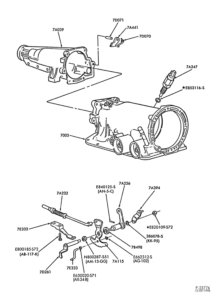 AUTOMATIC TRANSMISSION-INTERNAL PARTS - Manual control linkage & parking pawl-A