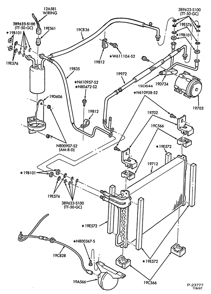 AIR CONDITIONER-Condenser - integral - 5.0L