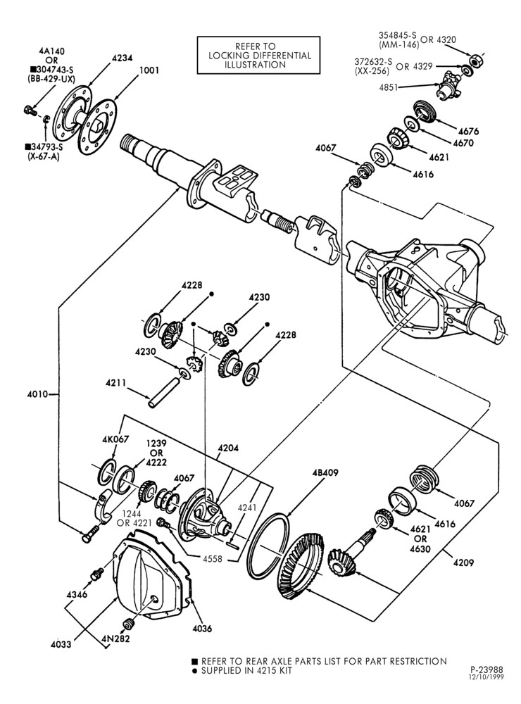 40 - REAR AXLE-REAR AXLE- Dana (Spicer) 267 (70) locking & non-locking - full float axle-E350/450