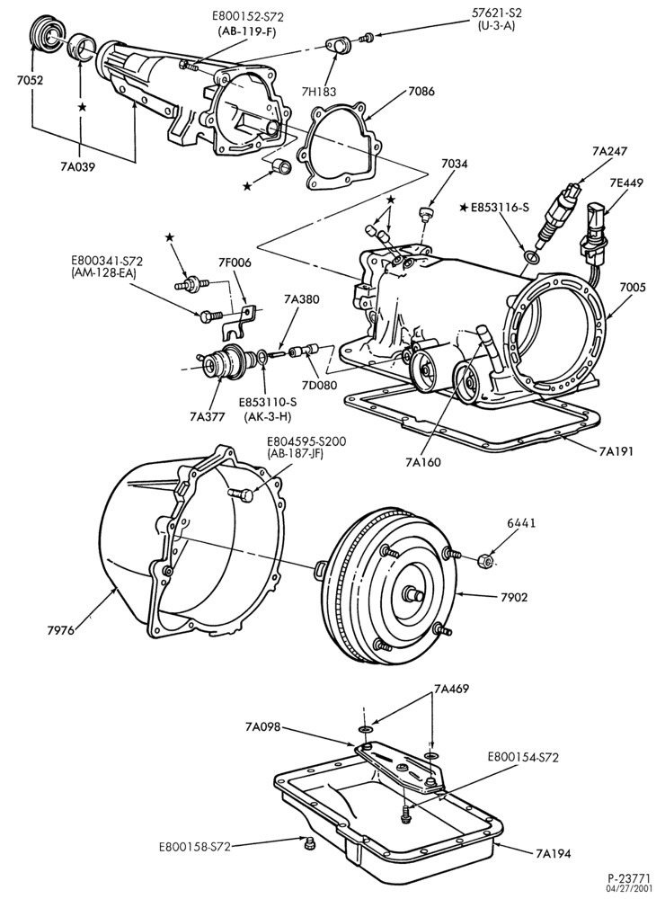 AUTOMATIC TRANSMISSION-INTERNAL PARTS - Case, converter asy., extension housing-A