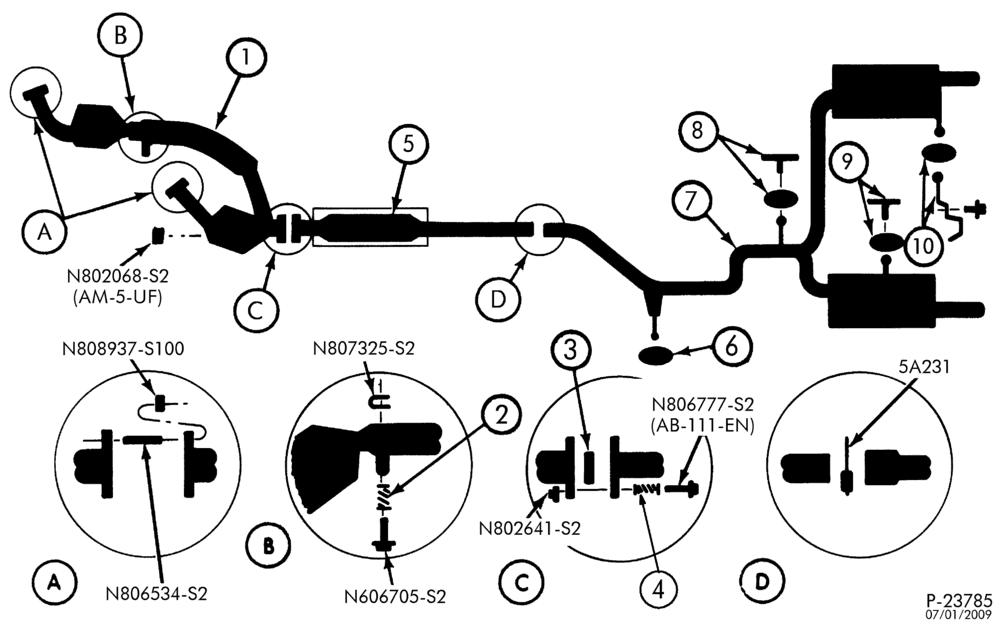 52.91 - FRONT SPRING AND STABILIZERS-(E,ME) 6 CYL. 3.8L. 50 STATES & CANADA POLICE DUAL EXHAUST
