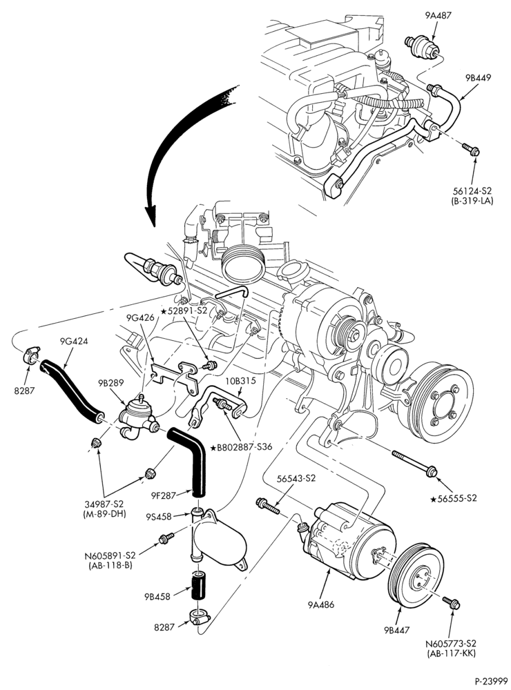 94.3 - 8 CYL. 5.0L-Secondary air injection (air)