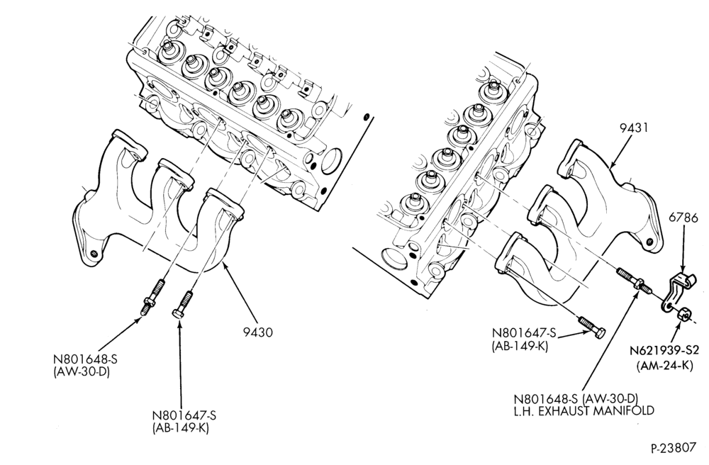 90.1 - 6 CYL. 3.8L-Manifold assembly - exhaust
