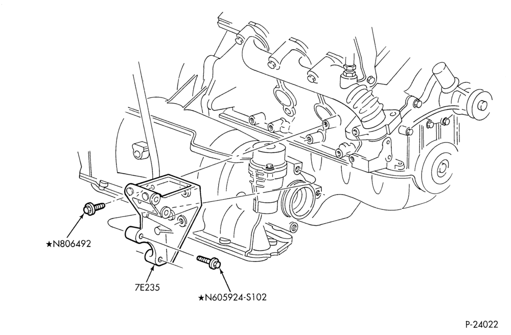 AUTOMATIC TRANSMISSION-EXTERNAL PARTS - Transmission to engine brace - 6 cyl. 3.0L-TW