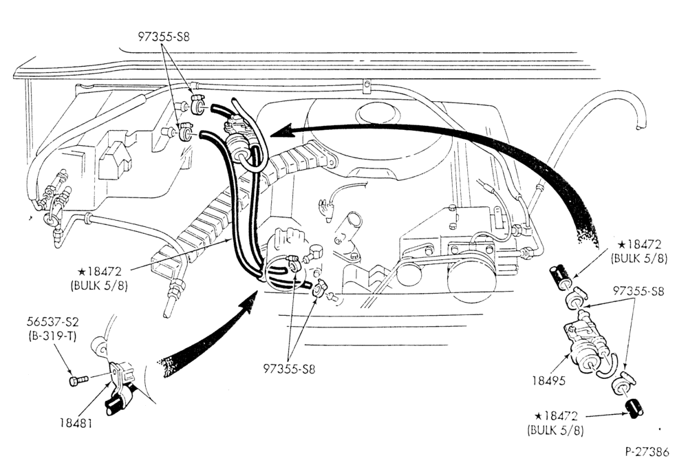 HEATER HOSES & TUBES-8 cyl. - 5.8L & 6.6L - w/A/C - w/o aux. heat-E