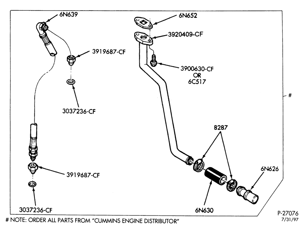 93.1 - 6 CYL. FD-1060 & FD-1460 DIESEL-Turbocharger plumbing - FD-1460