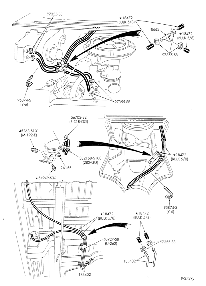 HEATER HOSES & TUBES-8 cyl. - 7.5L - w/o A/C - w/aux. heat - L.W.B.-E