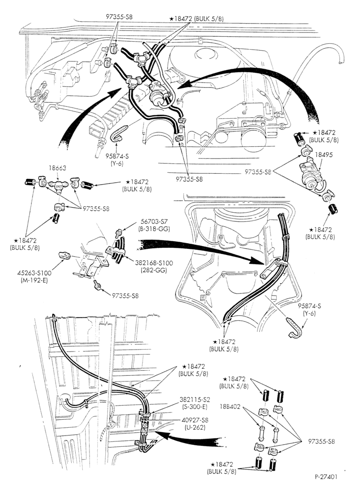 HEATER HOSES & TUBES-8 cyl. - 7.5L - w/A/C - w/aux. heat - S.W.B.-E