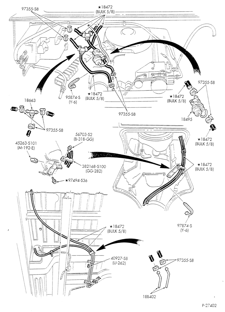 HEATER HOSES & TUBES-8 cyl. - 7.5L - w/A/C - w/aux. heat - L.W.B.-E
