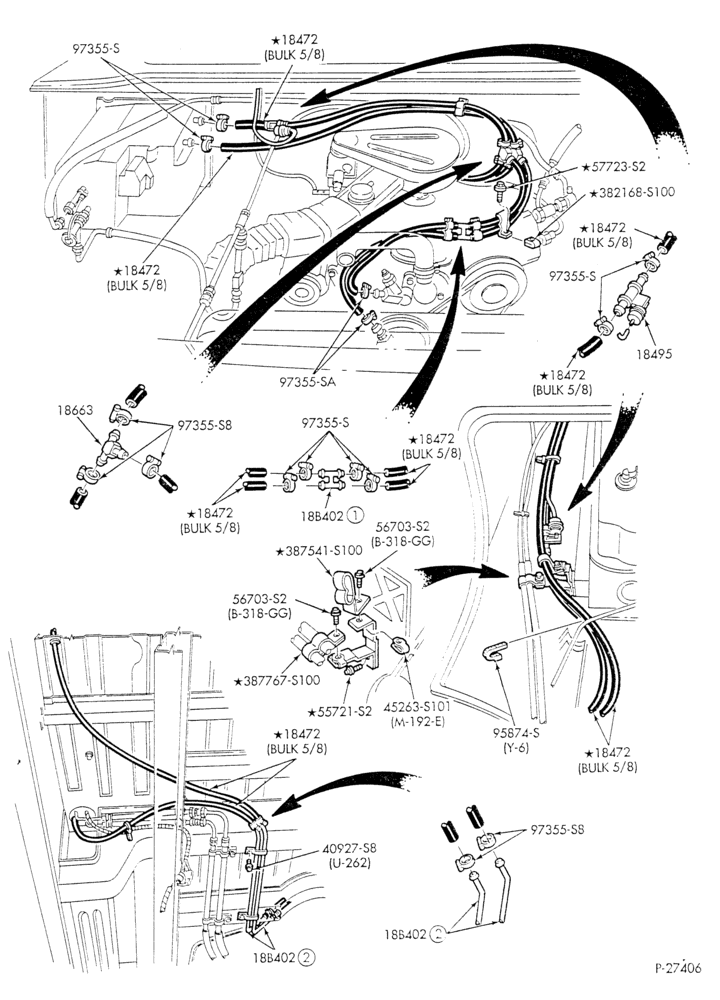 HEATER HOSES & TUBES-6 cyl. - 4.9L - w/aux. A/C - w/aux. heat - L.W.B.-E