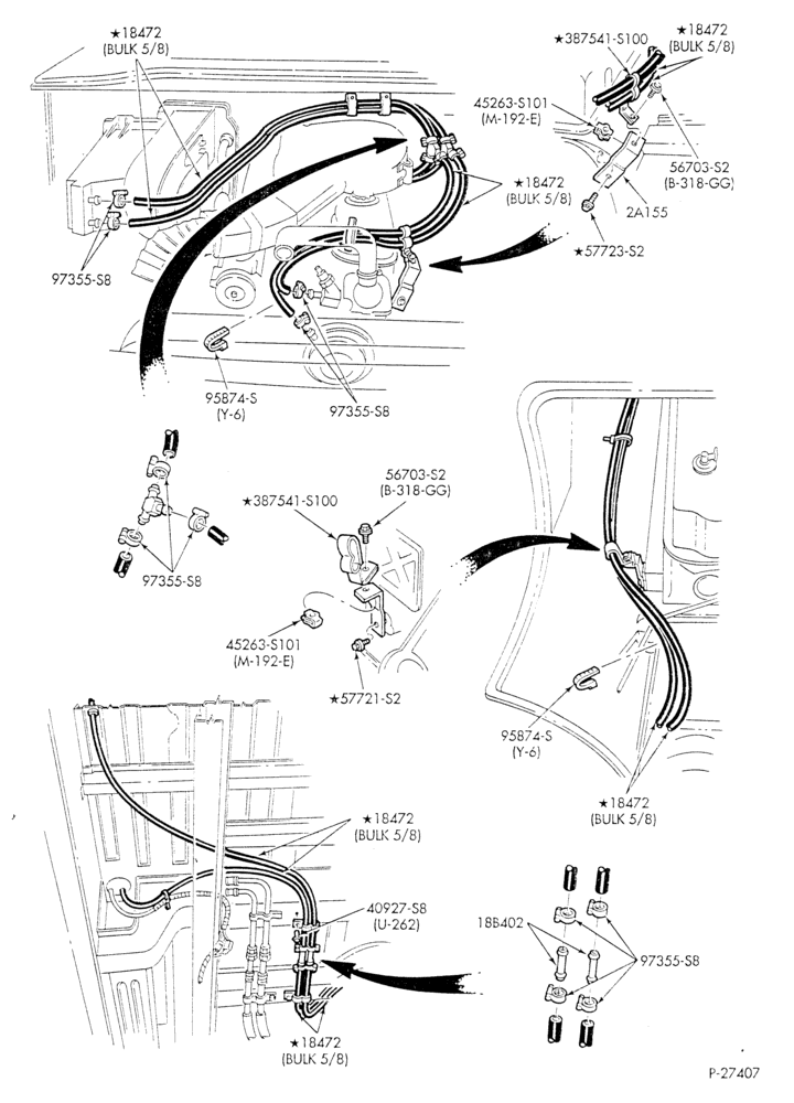 HEATER HOSES & TUBES-6 cyl. - 4.9L - w/o A/C - w/aux. heat - S.W.B.-E