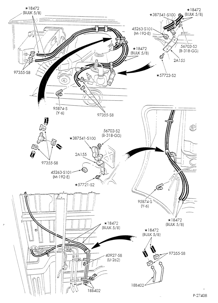 HEATER HOSES & TUBES-6 cyl. - 4.9L - w/o A/C - w/aux. heat - L.W.B.-E