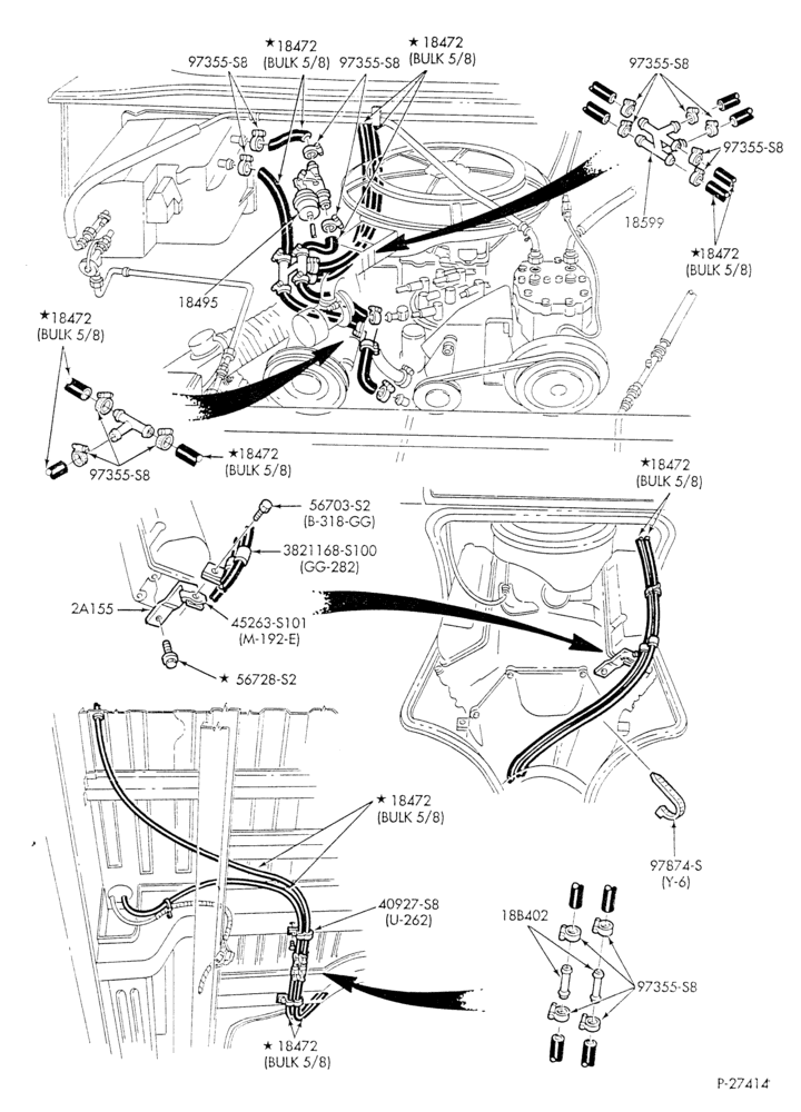 HEATER HOSES & TUBES-8 cyl. - 5.0L - w/A/C - w/aux. heat - California - S.W.B.-E