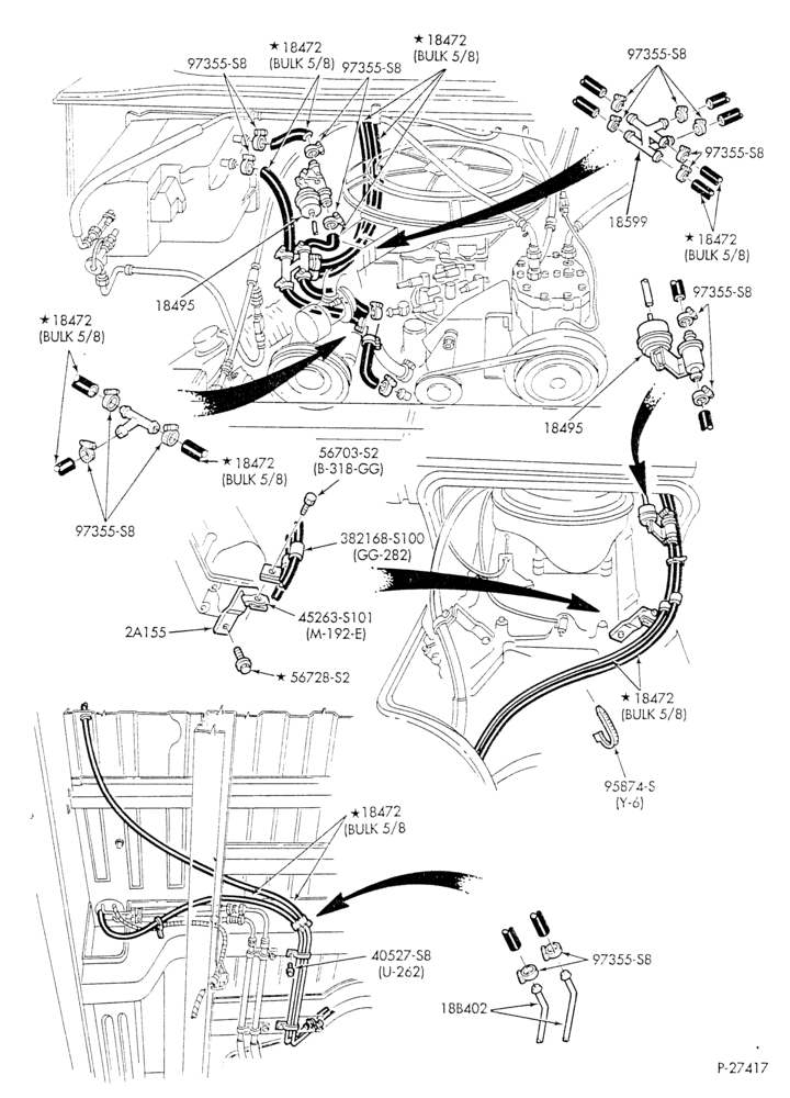 HEATER HOSES & TUBES-8 cyl. - 5.0L - w/aux. A/C - w/aux. heat - California - L.W.B.-E