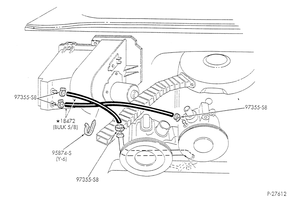 HEATER HOSES & TUBES-8 cyl. - 7.5L - w/o A/C - w/o aux. heat-E