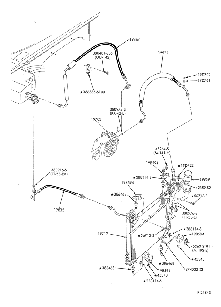 AC HOSES & TUBES-8 cyl. - 5.8L & 6.6L - w/o aux. A/C-E