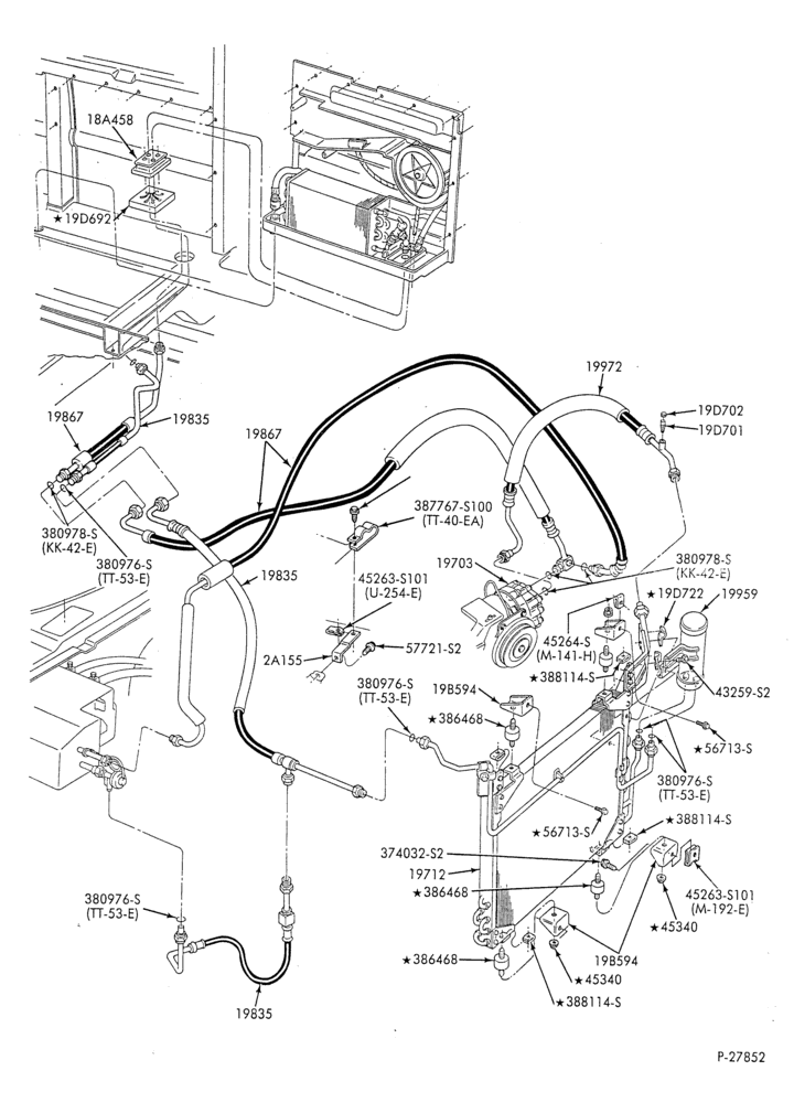 AC HOSES & TUBES-8 cyl. - 7.5L - w/aux. A/C - w/aux. heat - L.W.B.-E