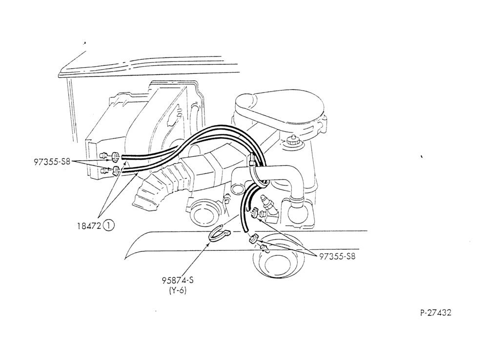 HEATER HOSES & TUBES-6 cyl. - 4.9L - w/o A/C - w/o aux. heat-E