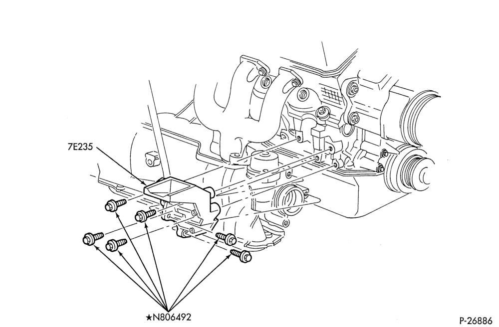 A70.9 - AX4S TYPE - EXTERNAL PARTS-AX4S TYPE - transmission to engine brace - 6 cyl. 3.8L