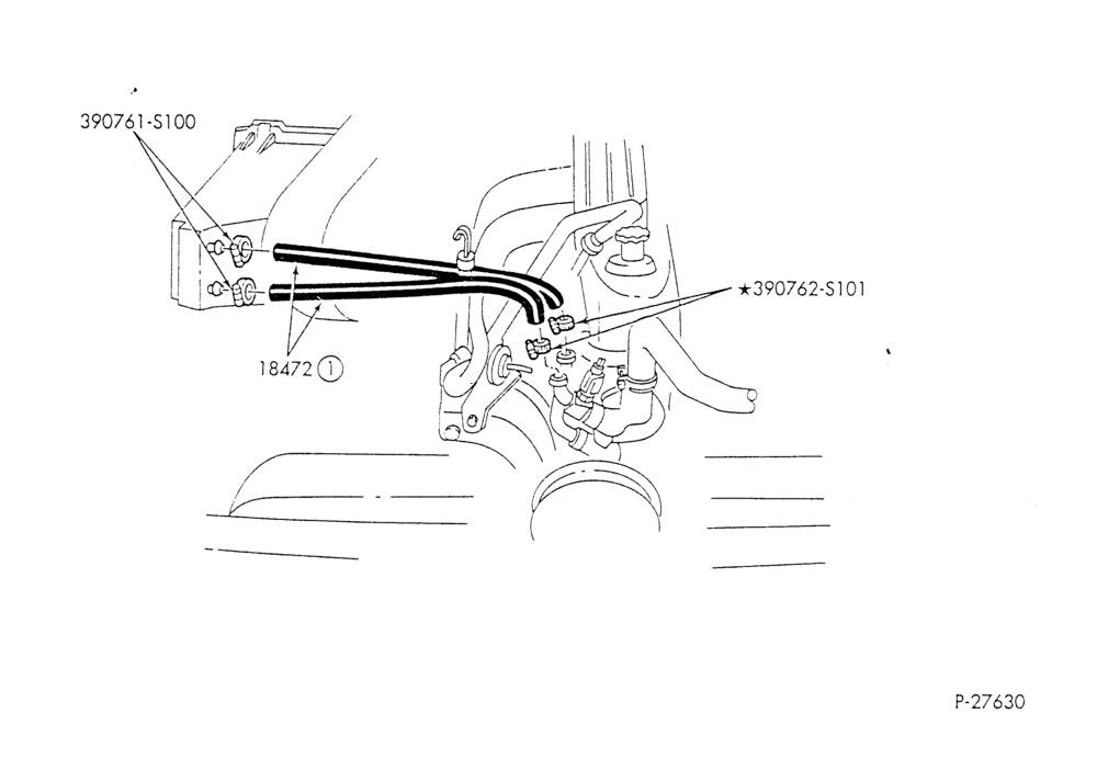 HEATER HOSES & TUBES-6 cyl. - 4.9L - w/o A/C - w/o aux. heat-E