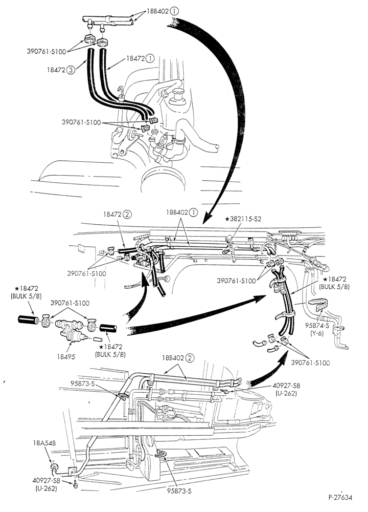 HEATER HOSES & TUBES-6 cyl. - 4.9L - w/aux. A/C - w/aux. heat-E