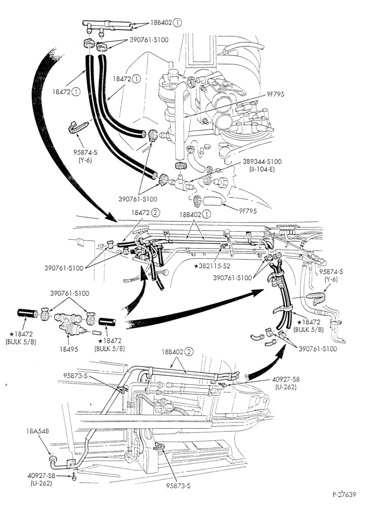 HEATER HOSES & TUBES-8 cyl. - 5.0L - w/aux. A/C - w/aux. heat-E