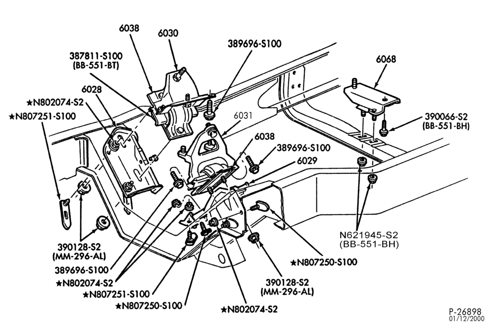 ENGINE-Engine supports - front & rear-E350, E(Super Duty)