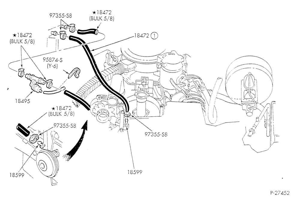 HEATER HOSES & TUBES-8 cyl. - 6.9L - w/A/C - w/o aux. heat-E