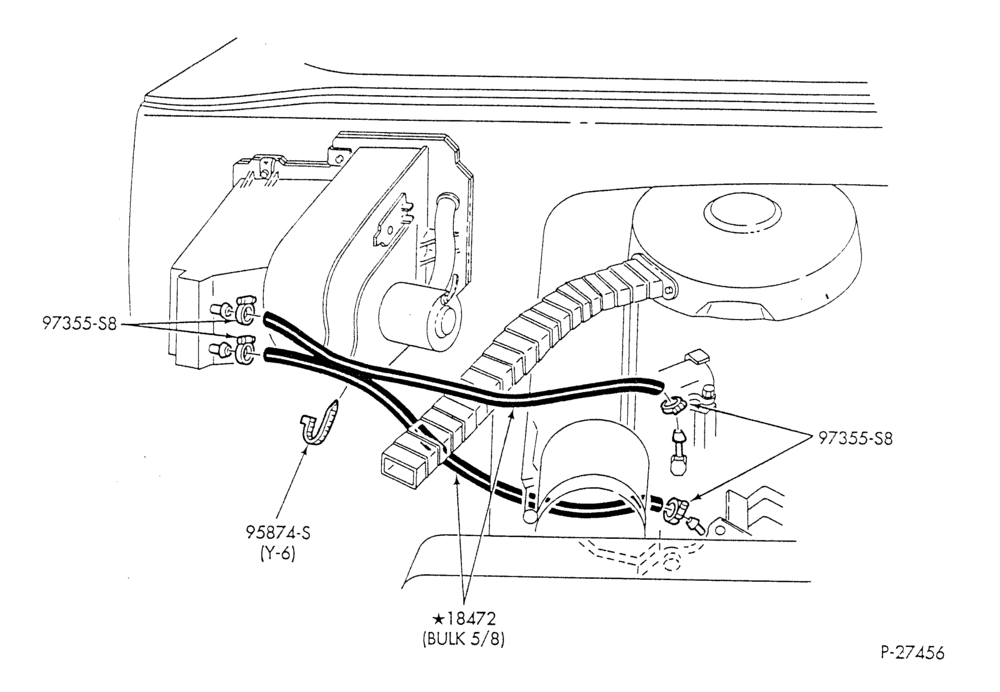 HEATER HOSES & TUBES-8 cyl. - 7.5L - w/o A/C - w/o aux. heat-E