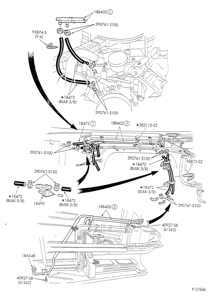 HEATER HOSES & TUBES-8 cyl. - 7.5L - w/aux. A/C - w/aux. heat-E