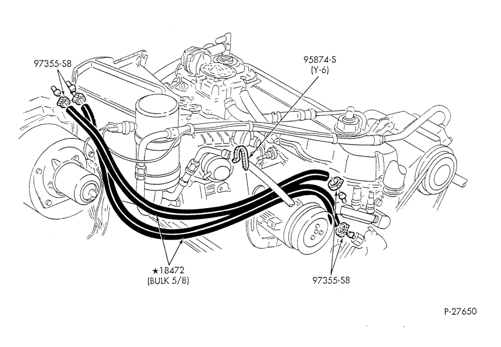HEATER HOSES & TUBES-6 cyl. - 4.9L - w/A/C - w/o aux. heat-F & U